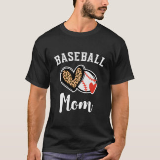 Baseball-Mama Leopard Er T-Shirt