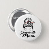 Baseball Mama Leopard Funny Softball Mama Button (Vorne & Hinten)