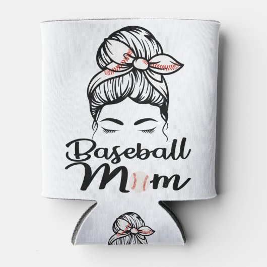 Baseball Mama Leopard Funny Softball Mama Dosenkühler (Vorderseite)