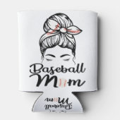 Baseball Mama Leopard Funny Softball Mama Dosenkühler (Rückseite)