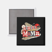 Baseball-Mama-Leopard Game Day Baseball-Saison für Magnet (Vorderseite/Rückseite)