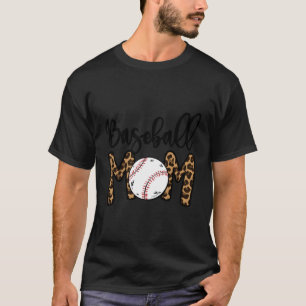 Baseball Mama Leopard Print Softball Mama Mutter D T-Shirt
