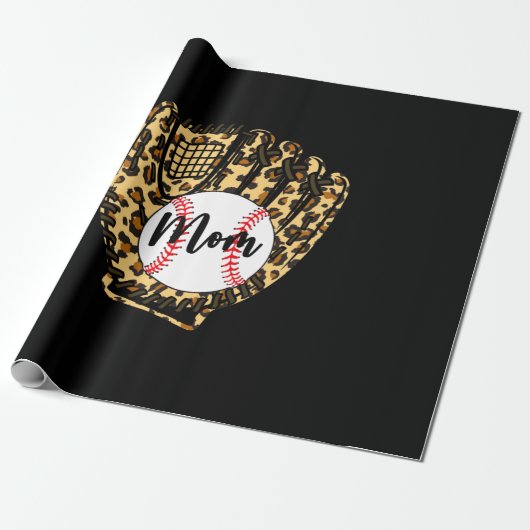 Baseball Mama Leopard Softball Mama Muttertag 20 Geschenkpapier (Ungerollt)