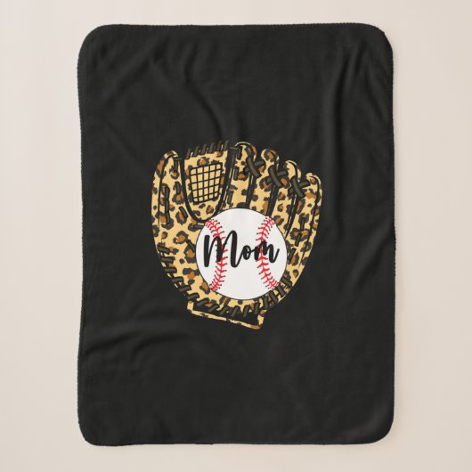 Baseball Mama Leopard Softball Mama Muttertag 20 Sherpadecke (Vorderseite)