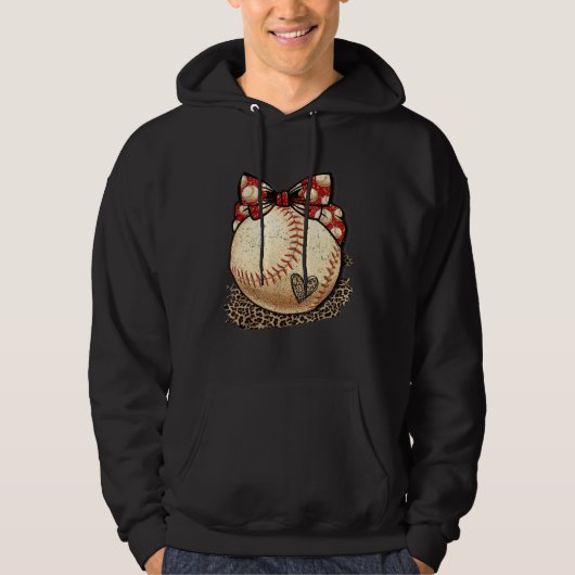 Baseball-Mama Leopard Softball-Mama Muttertag C Hoodie (Vorderseite)