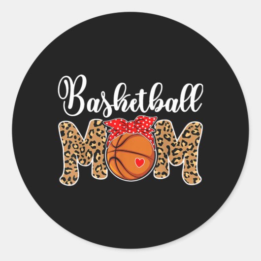 Baseball-Mama Leopard Spieltag Lustig Muttertag Runder Aufkleber (Vorderseite)