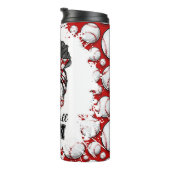 Baseball Mama Messy Bun Red Travel Tumbler Thermosbecher (Nach rechts gedreht)