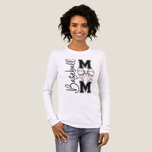 Baseball-Mama mit Coquette-Schleife Tri-Blend Shirt (Vorderseite voll)