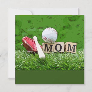 Baseball-Mama mit dem Ball auf Grün für den Mutter Karte