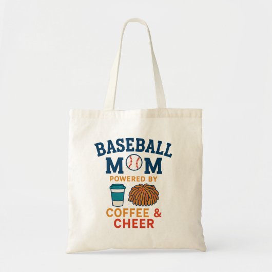 Baseball-Mama mit Kaffee und Heiterkeit Tragetasche (Vorne)
