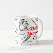 Baseball Mama Muster Klassische Tasse, 11 oz Kaffeetasse (VorderseiteRechts)