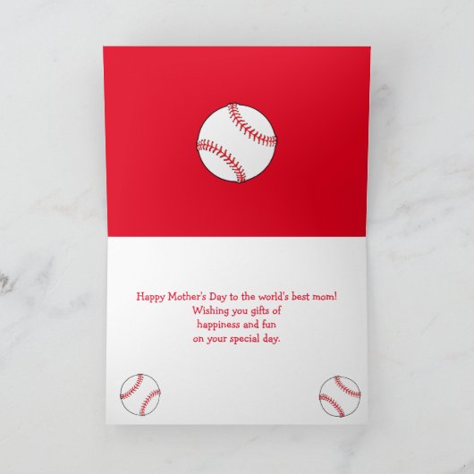 Baseball Mama Mütter Tageskarte Karte (Innenseite)
