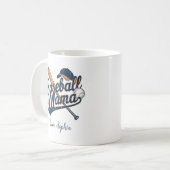 Baseball Mama, Muttertag benutzerdefinierter Name Kaffeetasse (Vorderseite Links)