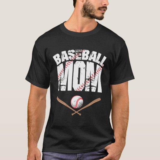 Baseball-Mama-Muttertag T-Shirt (Vorderseite)