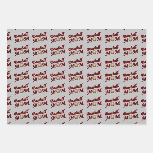 Baseball-Mama Niedlich Geschenkpapier Set (Vorderseite 2)