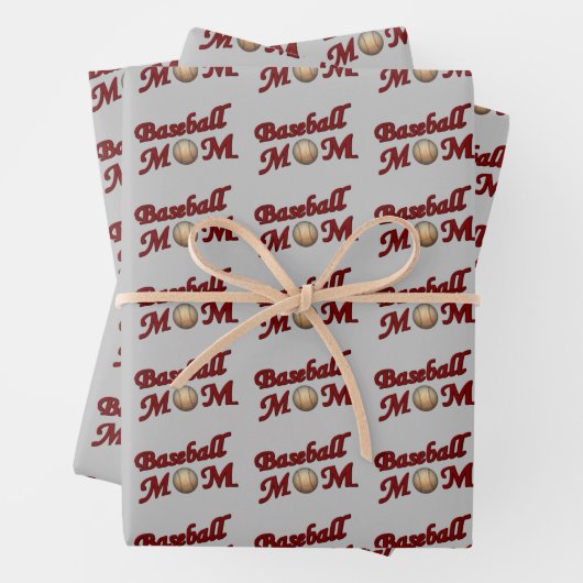 Baseball-Mama Niedlich Geschenkpapier Set (Beispiel)