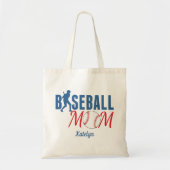Baseball-Mama Niedlich Monogram Blue Red Tragetasche (Vorne)