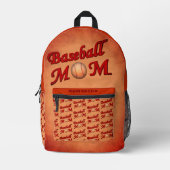Baseball-Mama Niedlich Personalisiert Bedruckter Rucksack (Vorderseite)