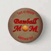 Baseball-Mama Niedlich Personalisiert Button (Vorderseite)