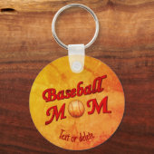 Baseball-Mama Niedlich Personalisiert Schlüsselanhänger (Rückseite)