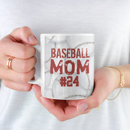 Baseball-Mama Niedliche Sport-Personalisierte Numm Kaffeetasse