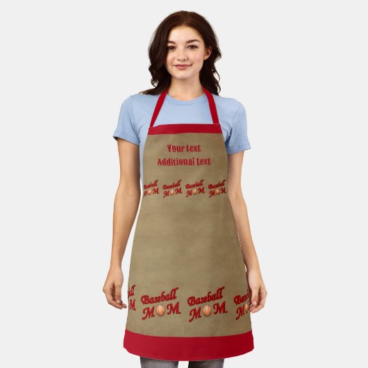 Baseball-Mama Personalisiert Schürze (Getragen)