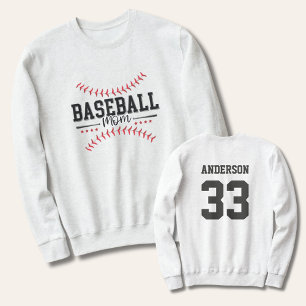 Baseball-Mama Personalisiert zurück Baseballstich Sweatshirt