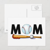 Baseball-Mama Postkarte (Vorne/Hinten)