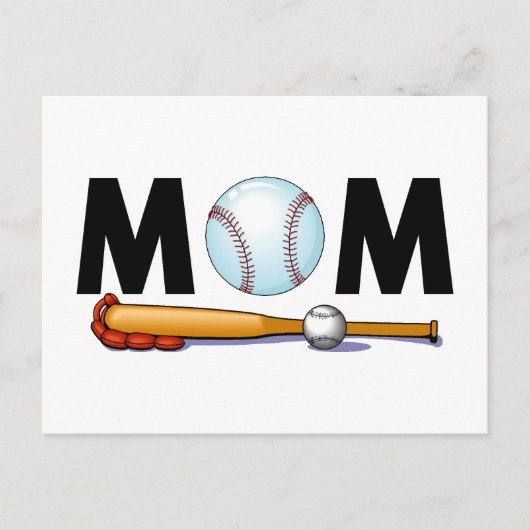Baseball-Mama Postkarte (Vorderseite)
