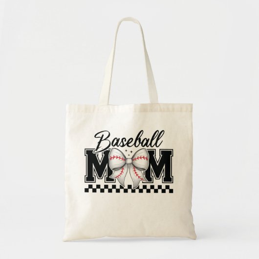 Baseball Mama Retro Mama Coquette Bow Tragetasche (Vorne)