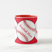 Baseball-Mama Ringer-Tasse Tasse (Zentrum)