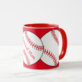 Baseball-Mama Ringer-Tasse Tasse (VorderseiteRechts)
