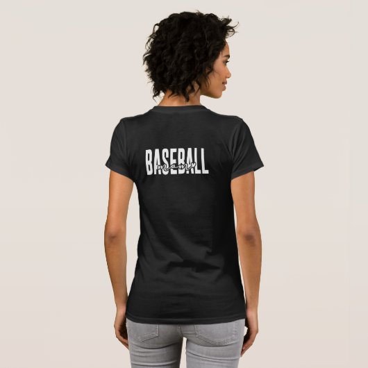 Baseball Mama Script Bella & Leinwand Black T-Shirt (Schwarz voll)