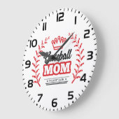 Baseball Mama Shirt Die beste Krone je Große Wanduhr (Winkel)