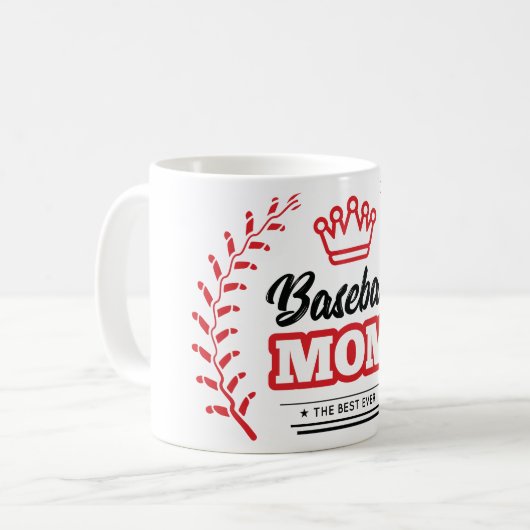 Baseball Mama Shirt Die beste Krone je Kaffeetasse (Vorderseite Links)