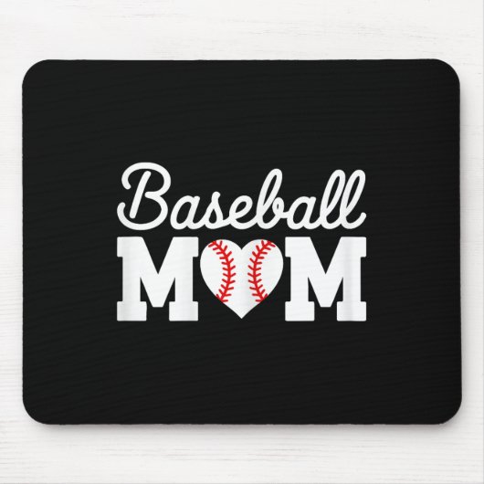 Baseball Mama Shirt Frauen Baseball Herzmütter Da Mousepad (Vorne)