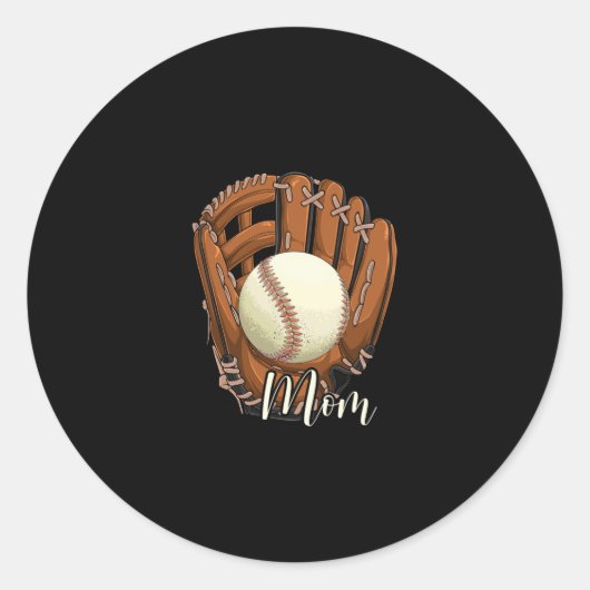 Baseball Mama Softball Mama Muttertag Runder Aufkleber (Vorderseite)