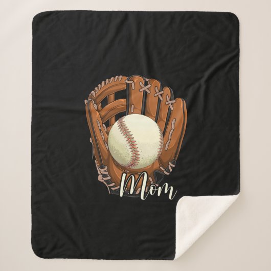 Baseball Mama Softball Mama Muttertag Sherpadecke (Vorderseite)