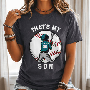 Baseball Mama Sohn Sport Persönliches Kind Junge Tri-Blend Shirt