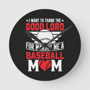 Baseball-Mama Sport-Elternteil Spiel-Tag Mutter Runde Wanduhr