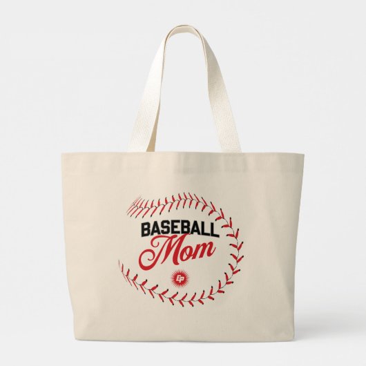 Baseball Mama SUPER TASCHE! Jumbo Stoffbeutel (Rückseite)