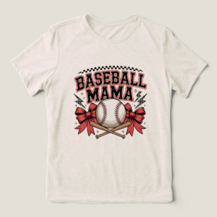 Baseball Mama T-Shirt Stolze Mutter Spieltag Sport Tri-Blend Shirt
