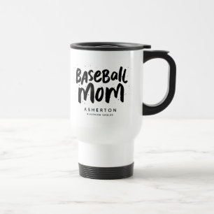 Baseball Mama trendschwarzer Typ personalisiert Reisebecher