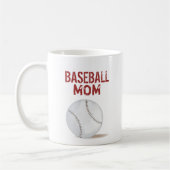 Baseball Mama Typografie Rote Sportarten Kaffeetasse (Links)