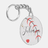 Baseball Mama Vater Großvater Mit Monogramm Schlüs Schlüsselanhänger (Vorderseite links)