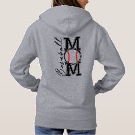 Baseball-Mama, Vorderseite und Rückseite Hoodie