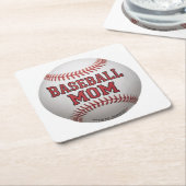 Baseball Mama Weißer Untersetzer Set (angewinkelt)