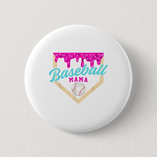 Baseball Mama Zuhause Tafel Eiscreme Tropfen mit S Button (Vorderseite)