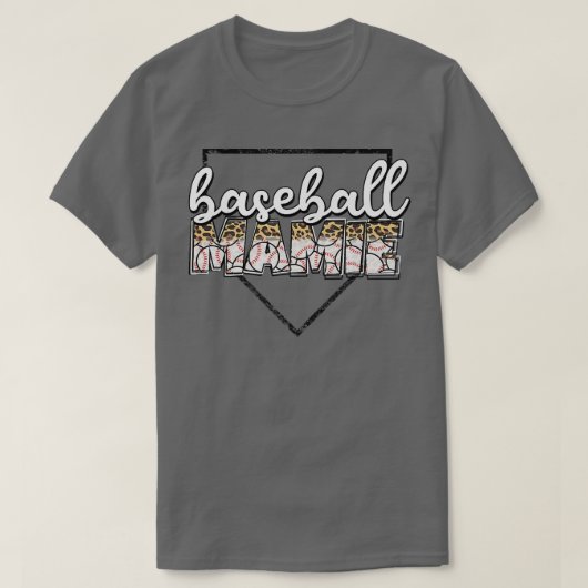 Baseball Mamie Cheetah Pattern Homeplate Oma T-Shirt (Design vorne)
