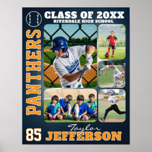 Baseball-Mannschaft High School Sport Bildcollage Poster